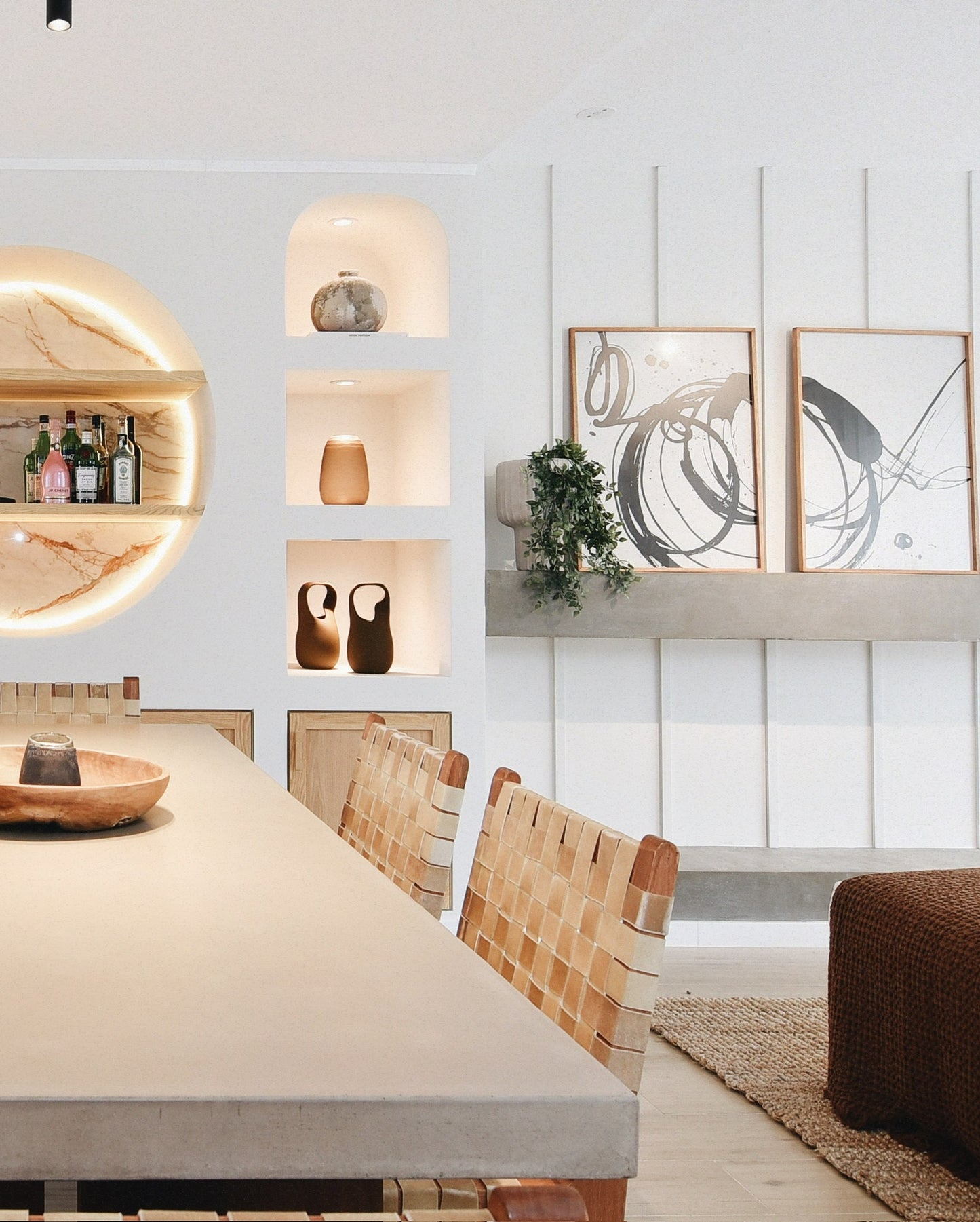 Silla de comedor Trenza en cuero